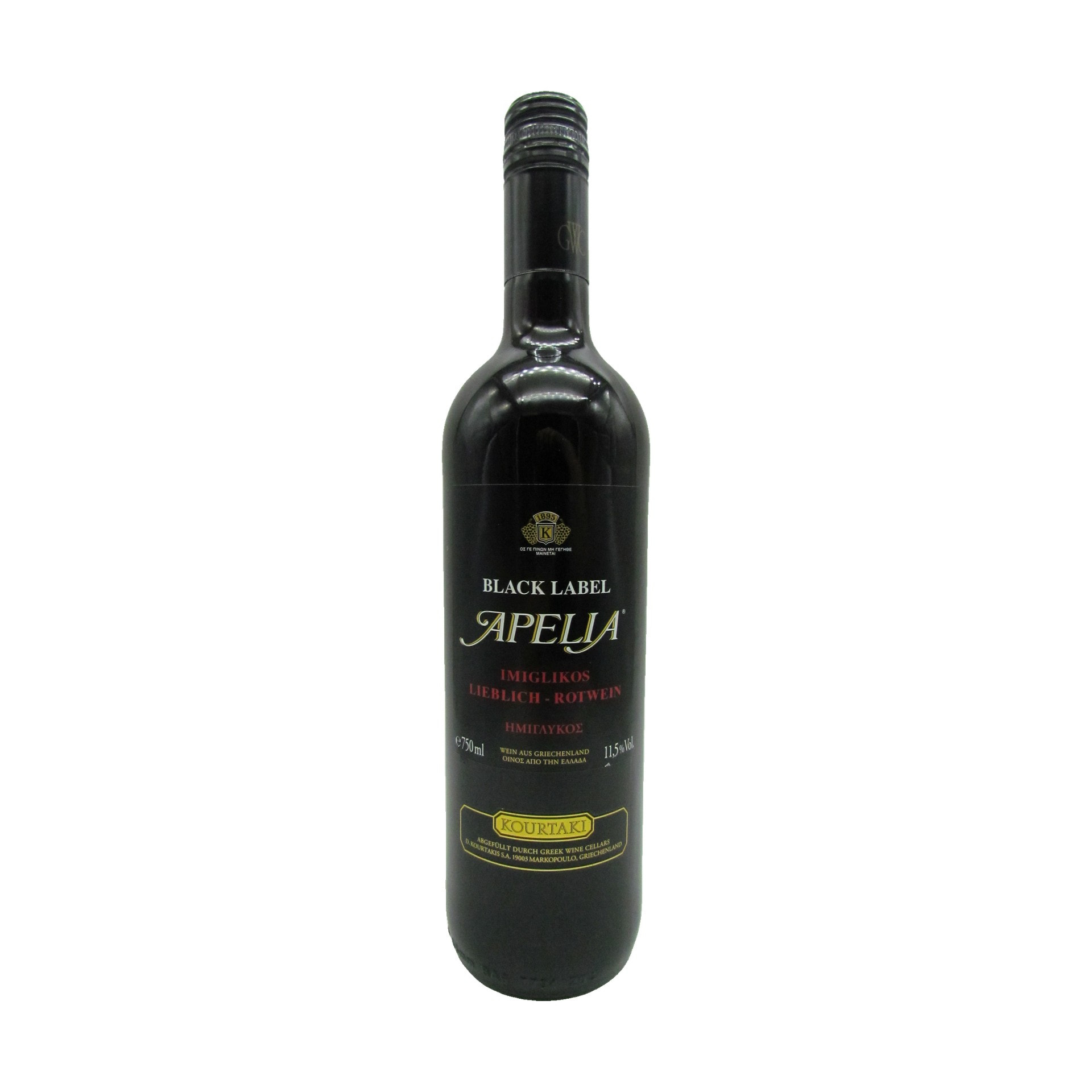 Apelia Black Label Rotwein Imiglykos 750 ml