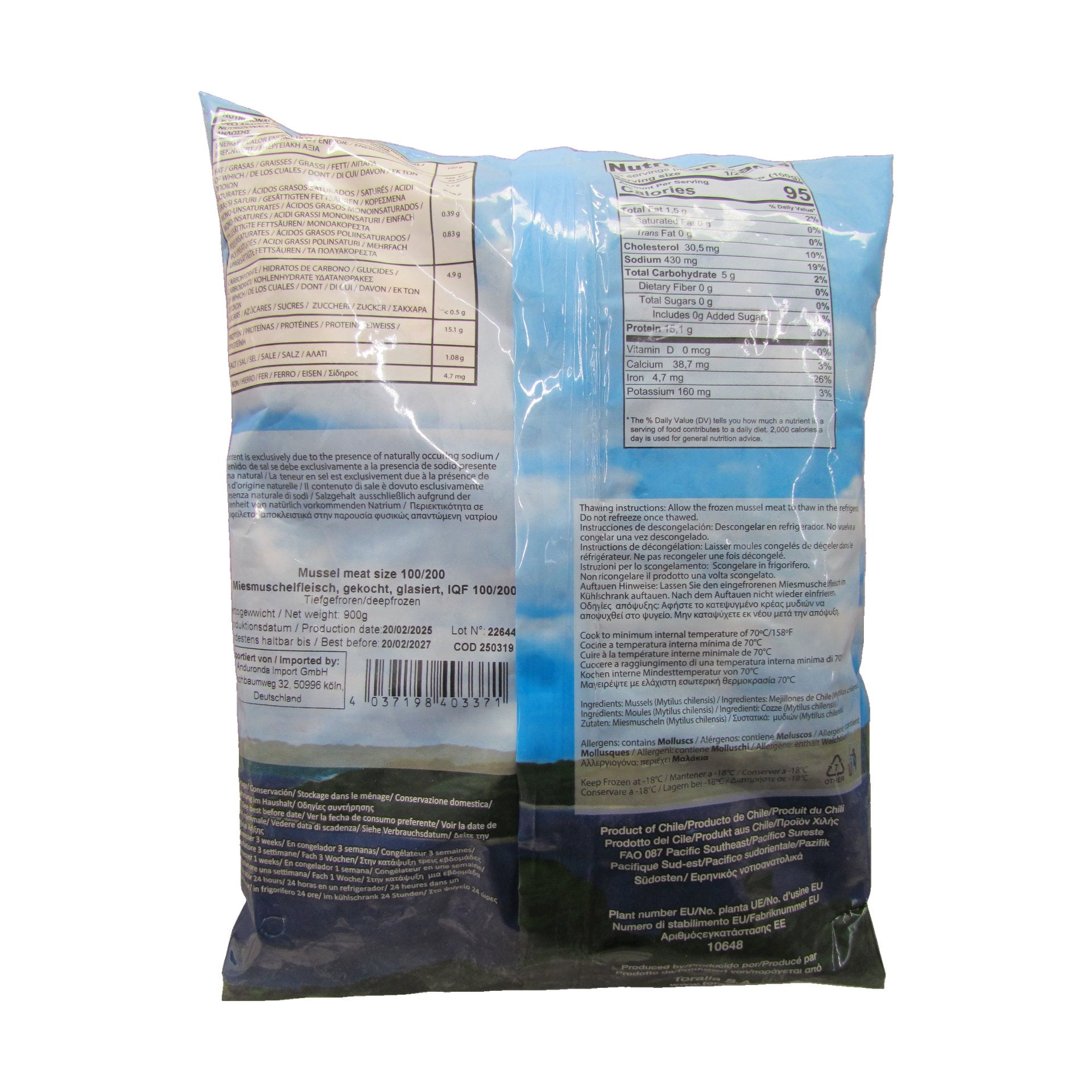 Miesmuschelfleisch 100/200 TK 1 kg. gekocht