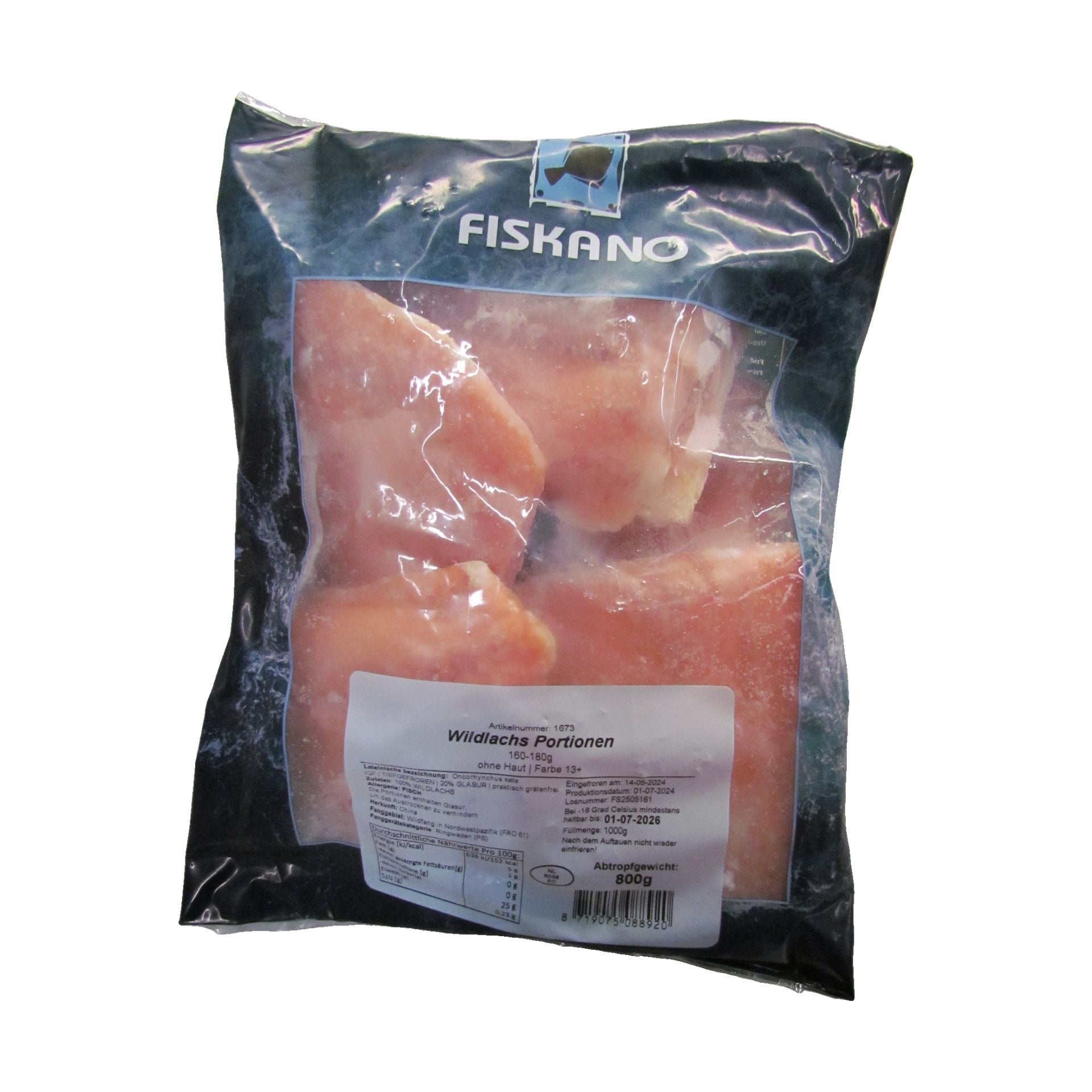 Wildlachsfilet 1 kg TK  160g - 180g Premium