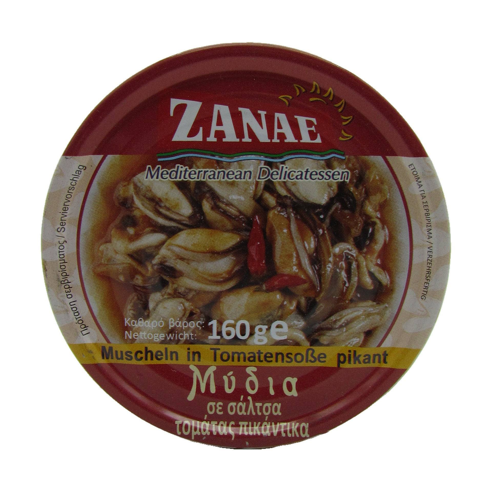 Zanae Miesmuscheln pikant in Tomatensauce 160 g.