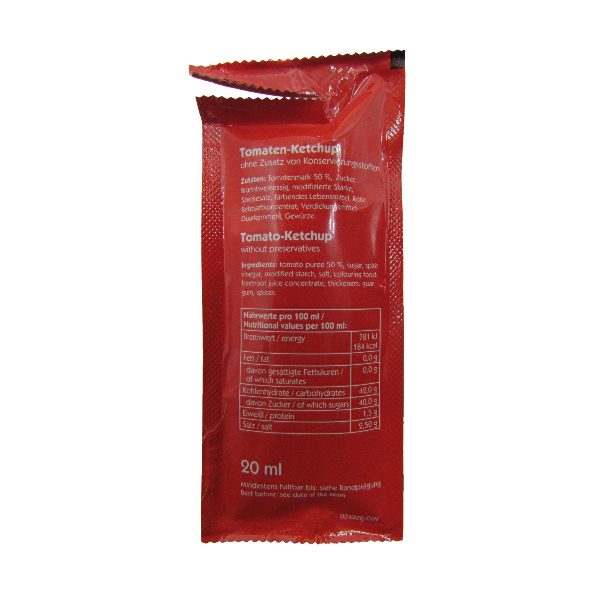 Wernsing Tomatenketchup portion. 100 x 20 ml