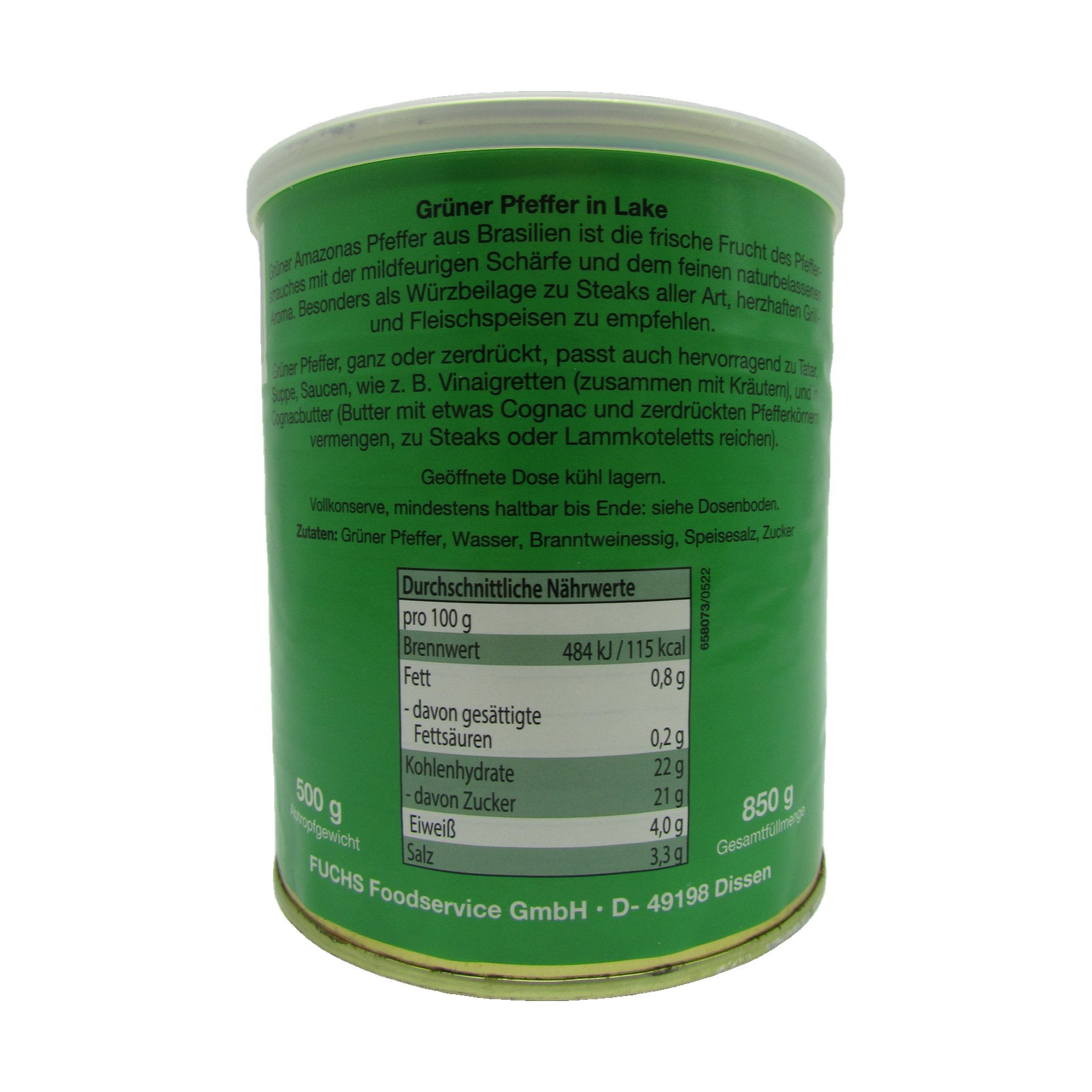 Amazonas Pfefferkörner grün in dose 800 ml